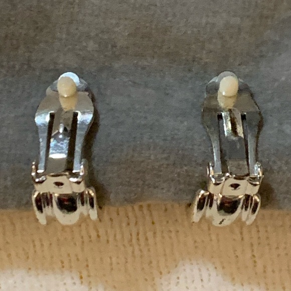 Vintage Chaps Silver Hoop Earrings - Picture 3 of 5